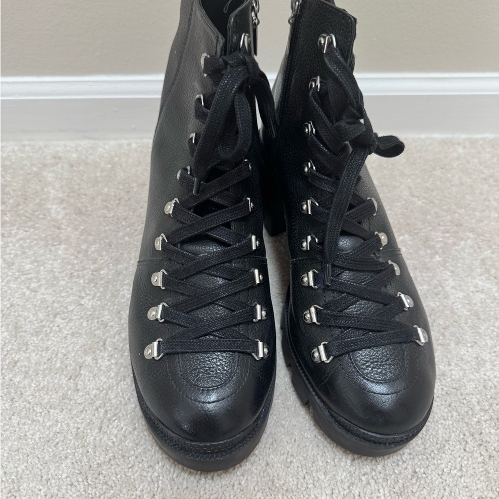 SCHUTZ Black Leather Ankle Boots